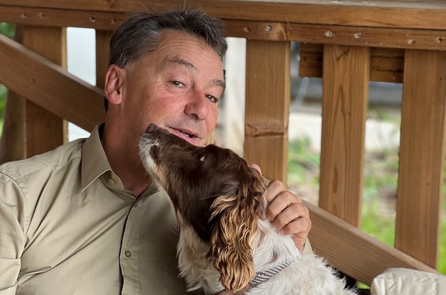 Mark Scott with his dog