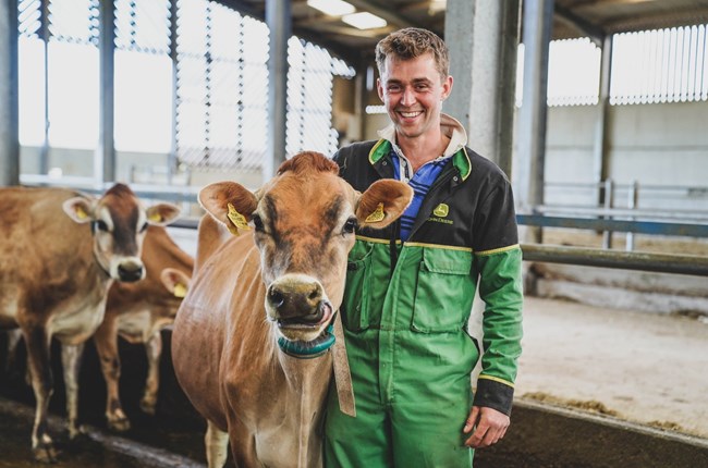 Niall Tewson with cows