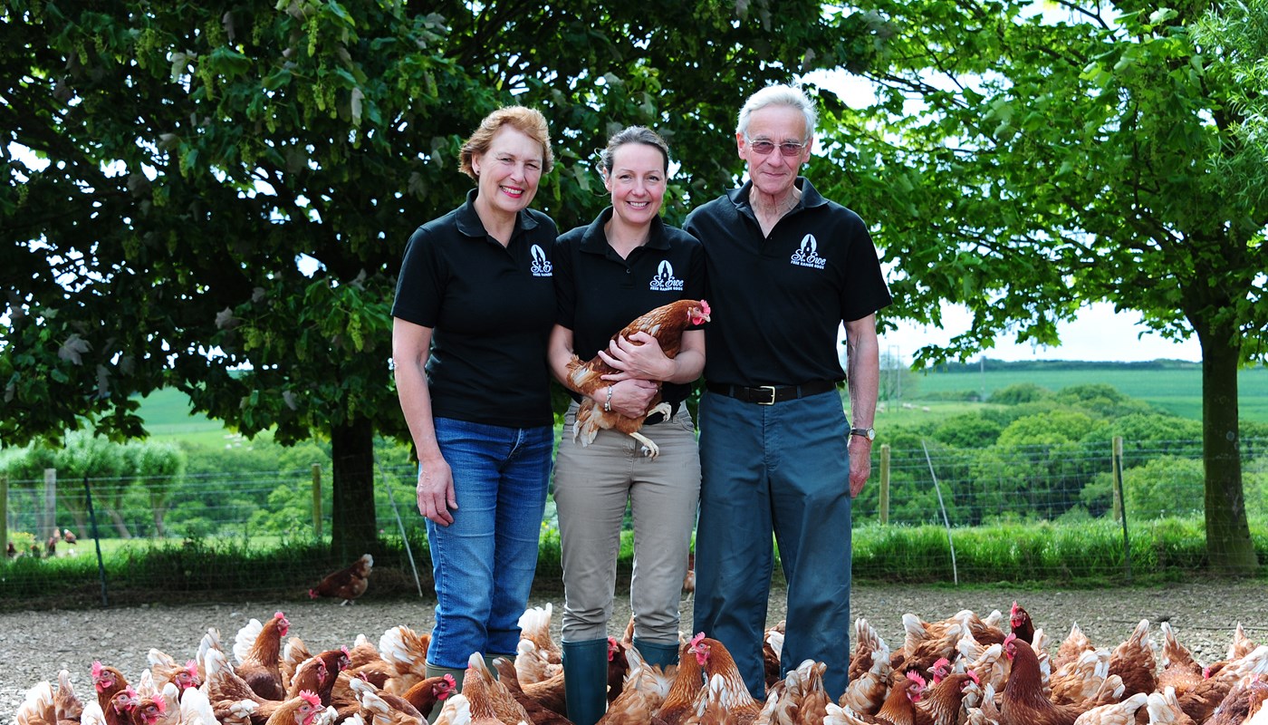 St Ewe Eggs Cornwall owners with free range hens